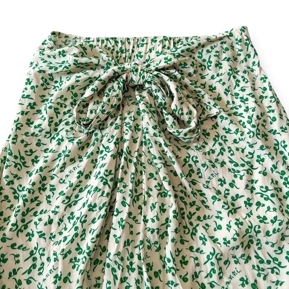 NWT Ganni Tie Front‎ Crepe Skirt, Green, Size 42 - Picture 10 of 16